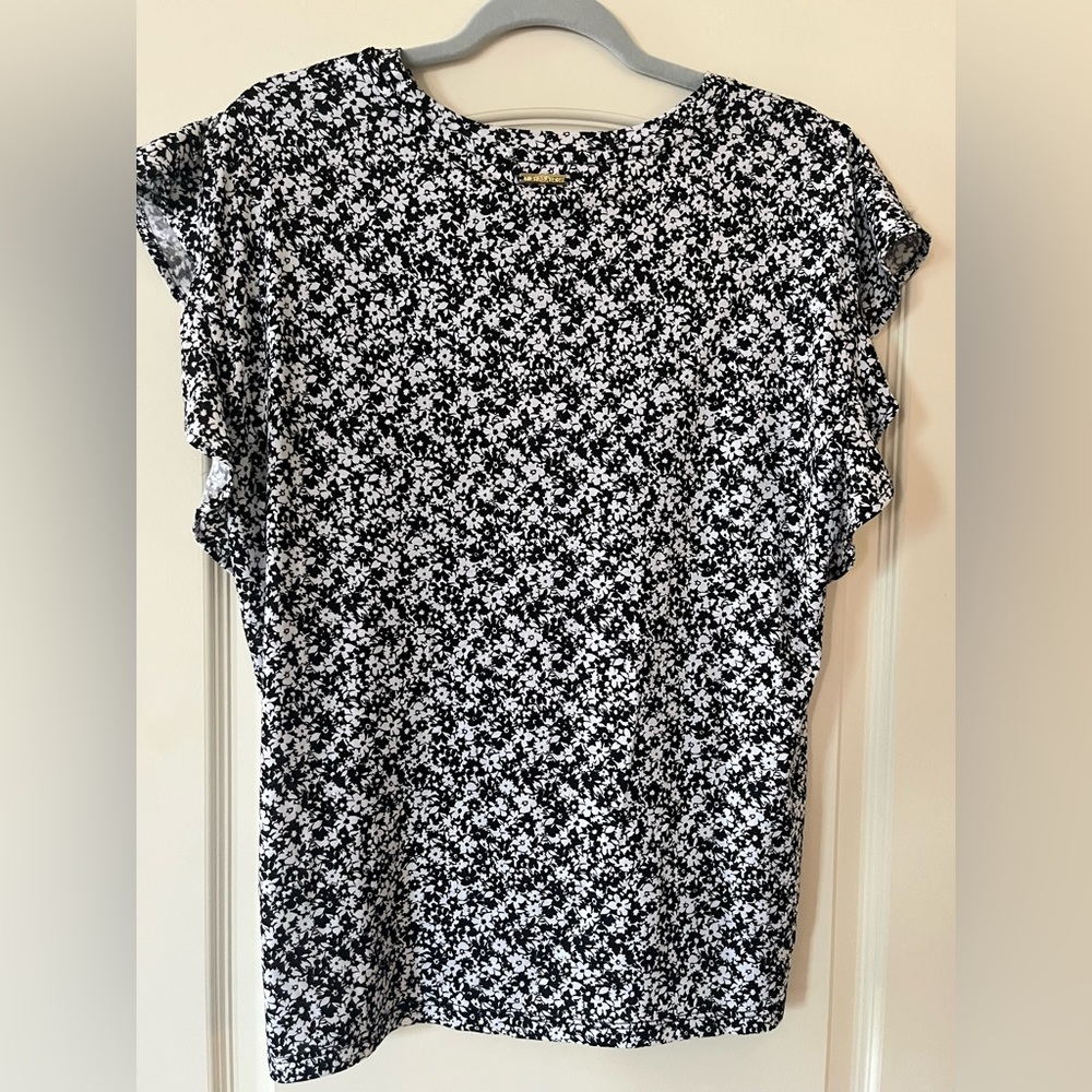 NEW! MICHAEL Michael Kors Floral Black and White Women's Blouse Size Medium - Picture 5 of 10